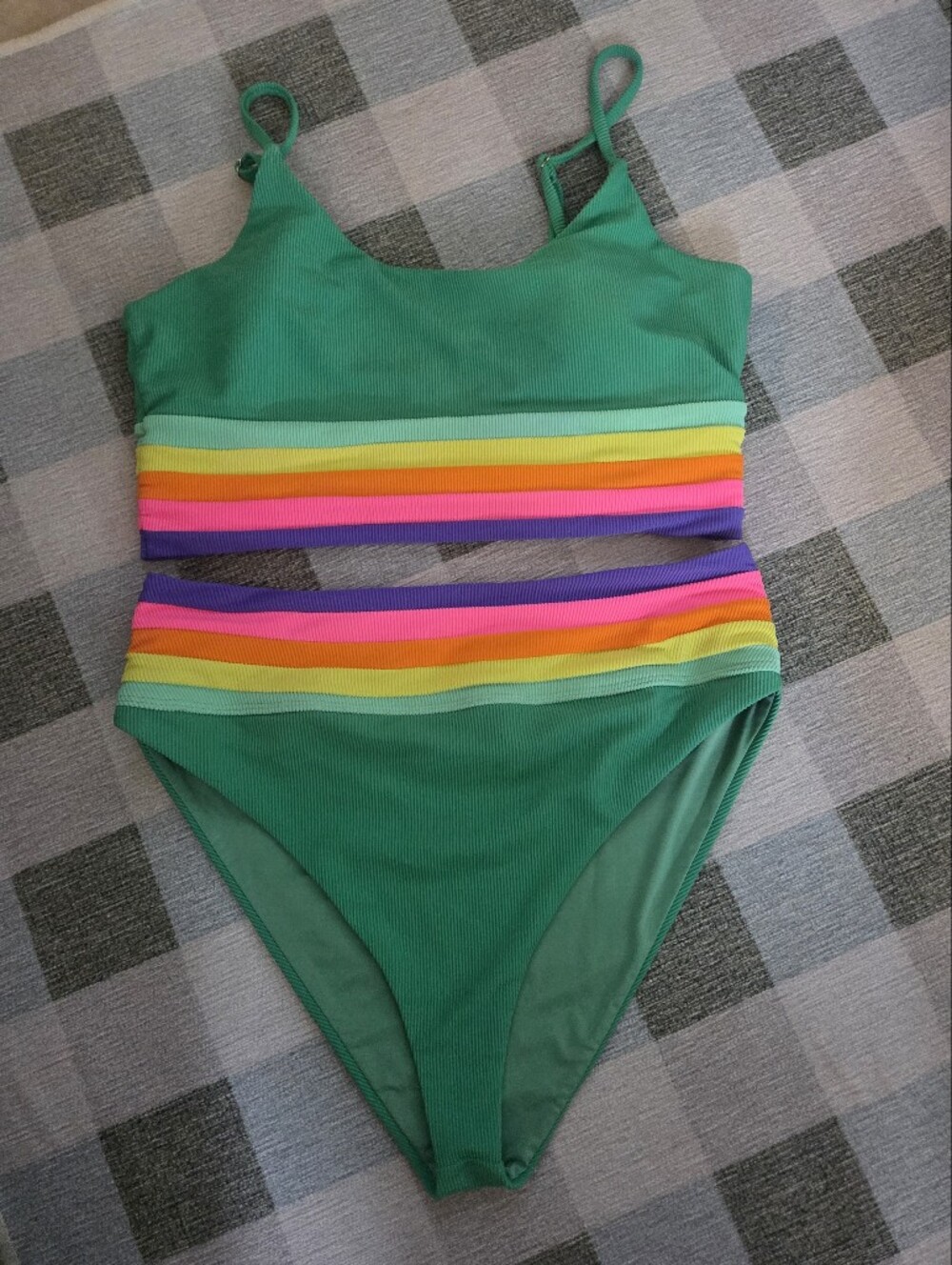 Beach Riot High Rise Bikini Kelly Green